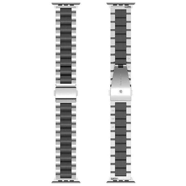 Urrem i rustfrit stÃ¥l til Apple Watch SE 3 (44mm) - SÃ¸lv/sort