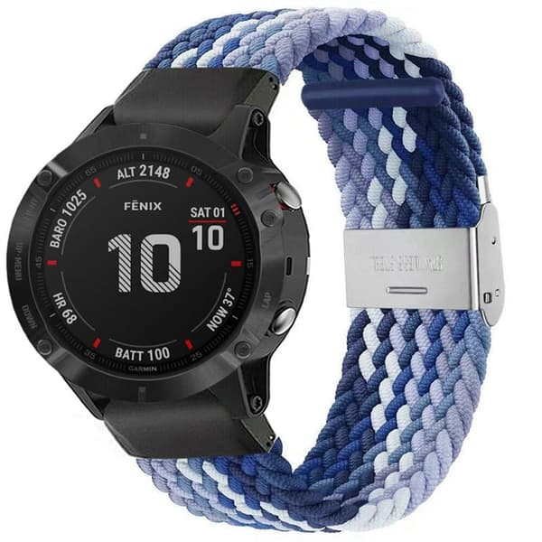 Punottu Kellon ranneke Garmin Fenix 6 - Gradient blue