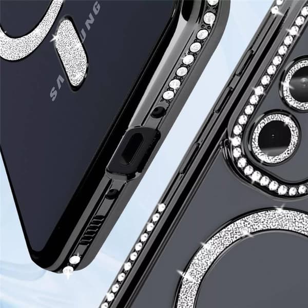 Diamond bling MagSafe cover til Samsung Galaxy A57 5G - Sort