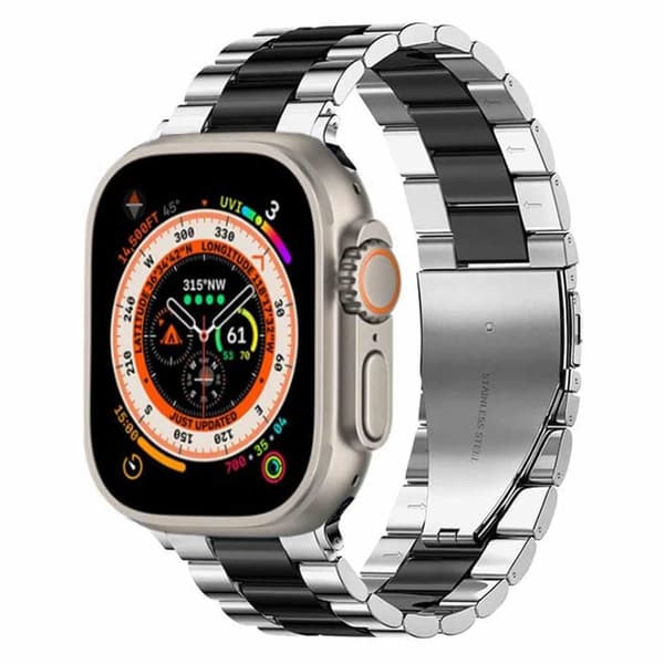 Urrem rustfrit stÃ¥l til Apple Watch Ultra 2 (49mm) - Silver/sor