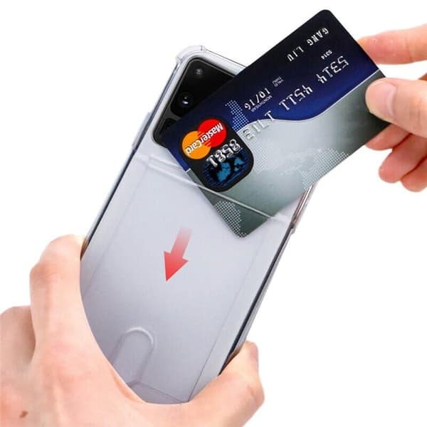 Silikonikotelo ja korttipaikka Samsung Galaxy S22 Plus