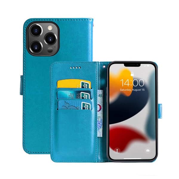 Lommebokdeksel 3-kort til Apple iPhone 13 Pro Max - LyseblÃ¥