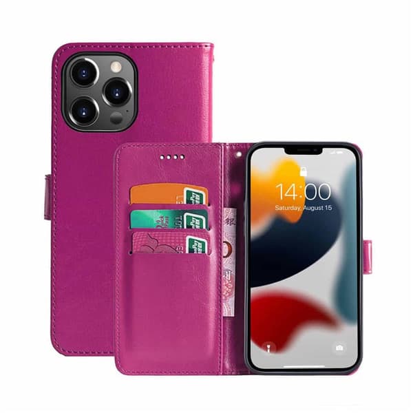 Wallet cover 3-kort til Apple iPhone 13 Pro - LyserÃ¸d