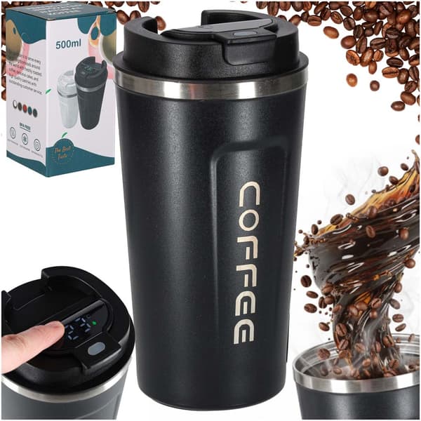 Smart Termosmugg med LED-display 500 ml – Rostfritt Stål