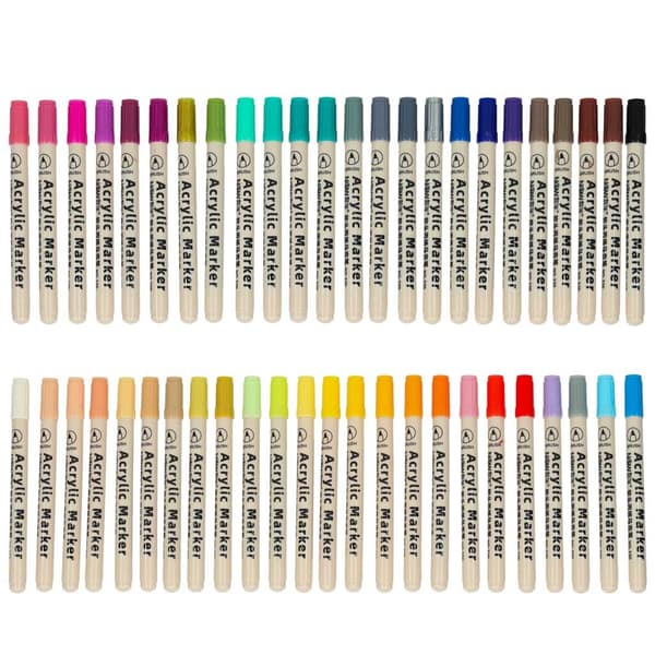 48-pack – Vattenfasta Pennor för Sten, Glas, Tyg & DIY