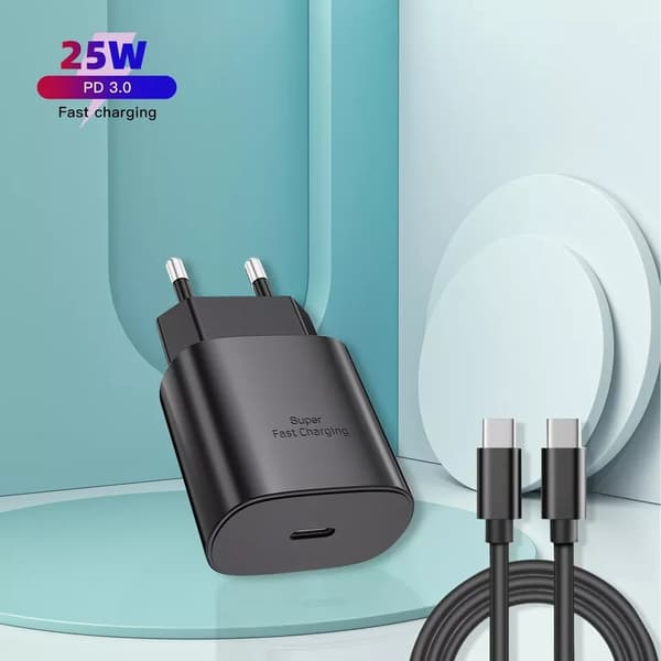 Samsung Lader Hurtiglader - Adapter + Kabel 25W USB-C 2m