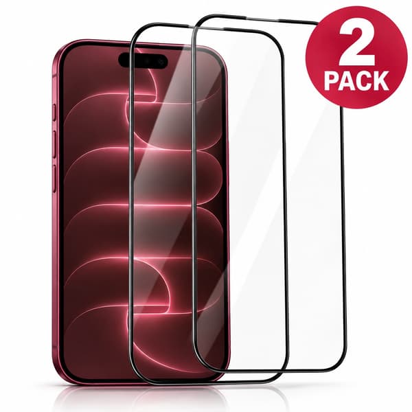 9D Härdat Skärmskydd i Glas för iPhone 18 Pro – 2-pack