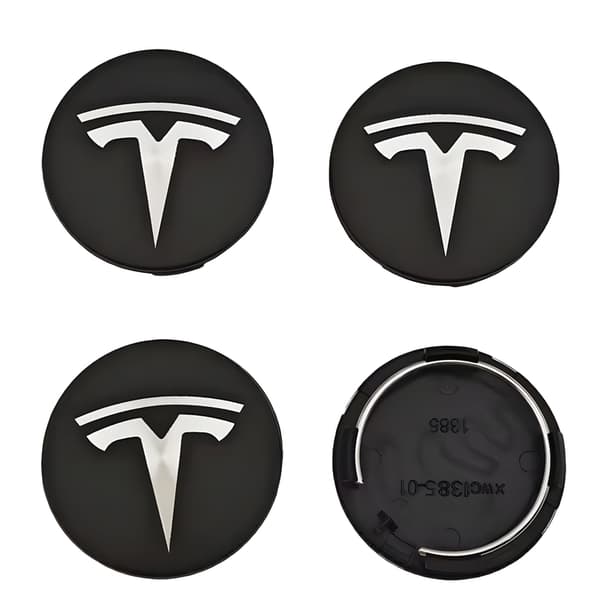 4-Pack Tesla Centrumkåpor – Hjulnav Emblem 56mm