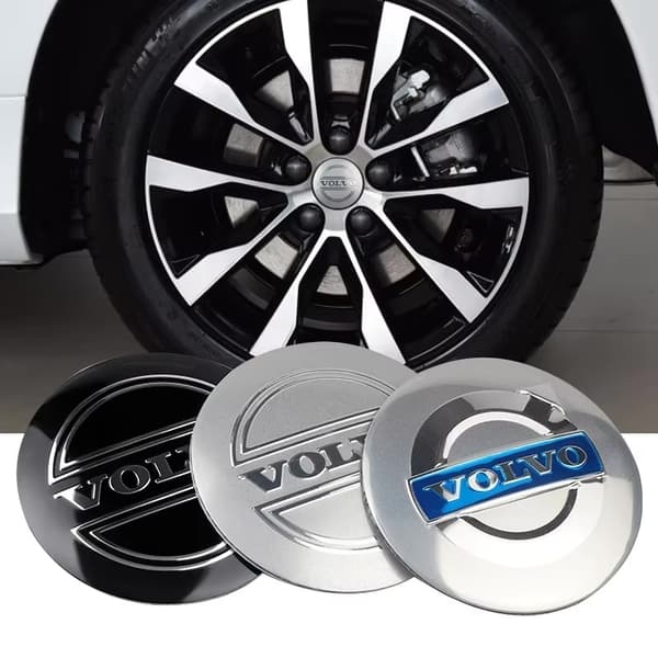 4-Pack Volvo Sentrumskapsler – Hjulkapsel Emblem 64mm