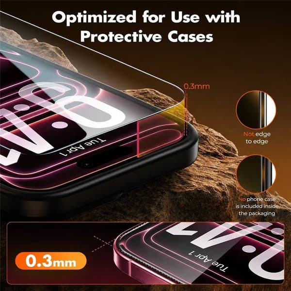 Härdat Skärmskydd i Glas för iPhone 18 Pro – 9H HD – 2-pack