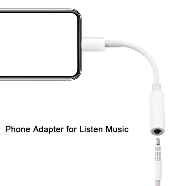 Lightning til 3,5 mm AUX hovedtelefonadapter til iPhone/Apple