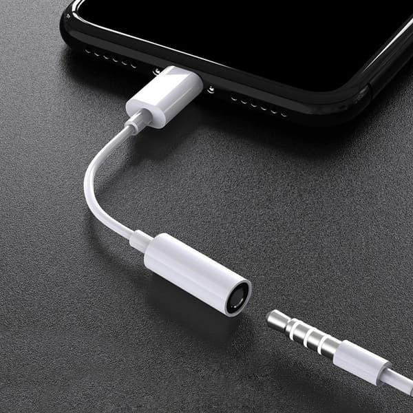 Lightning til 3,5 mm AUX hovedtelefonadapter til iPhone/Apple