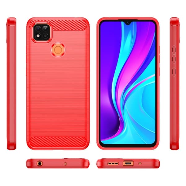 Carbon Flex Etui Xiaomi Poco C3 / C31 / 9 Activ - Rød