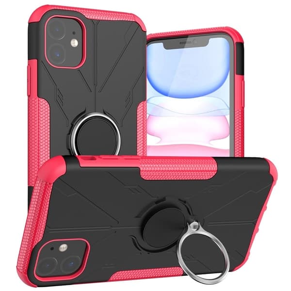 Kickstand-deksel med magnetisk ark for iPhone 11 - Rose