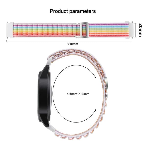 20 mm universal nylon-urrem - Farverig