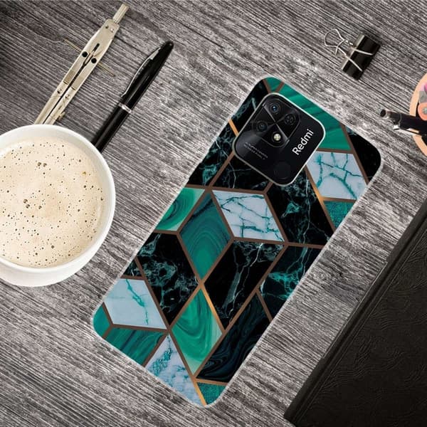 Marble Xiaomi Redmi 10C Etui - Smaragd Marmor