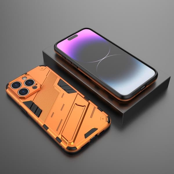 Støtsikkert hybriddeksel med et moderne preg for iPhone 16 Pro - Oransje