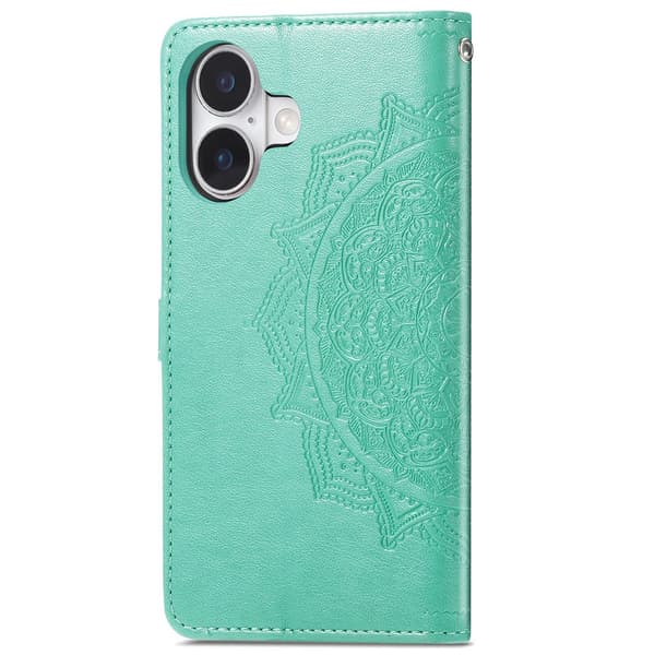 Mandala iPhone 17 nahkakotelo - Vihreä