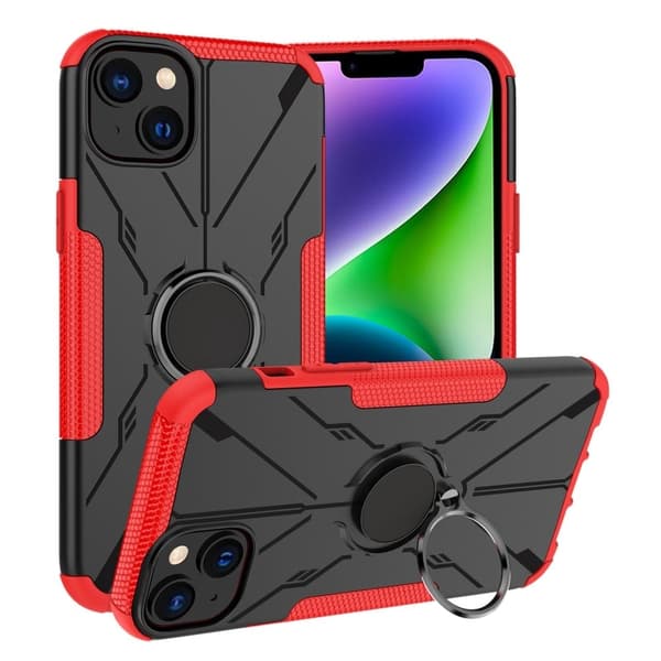 Kickstand-deksel med magnetisk ark for iPhone 14 Plus - Rød
