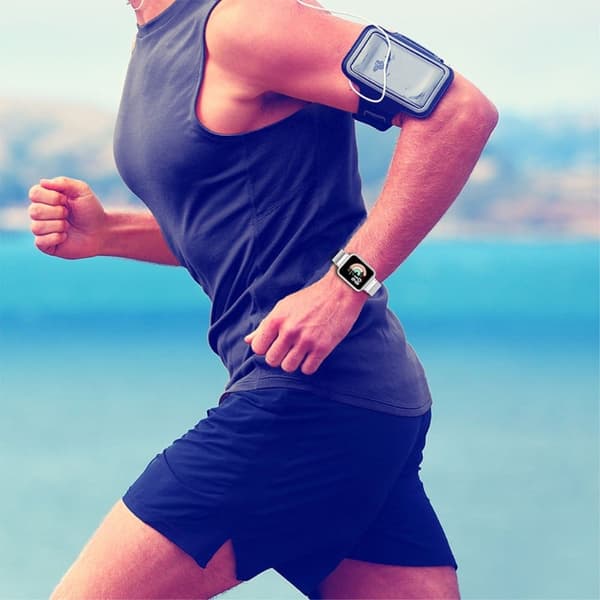 Urrem i rustfrit stål med cover til Xiaomi Redmi Watch 2 - Sort