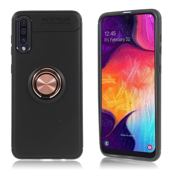 Samsung Galaxy A50 fingerring etui - Sort/Rød