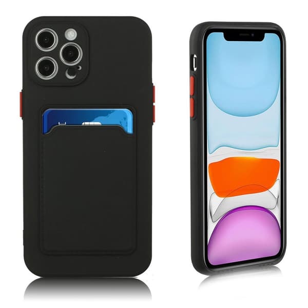 Kortholdercover til iPhone 12 Pro Max - Sort