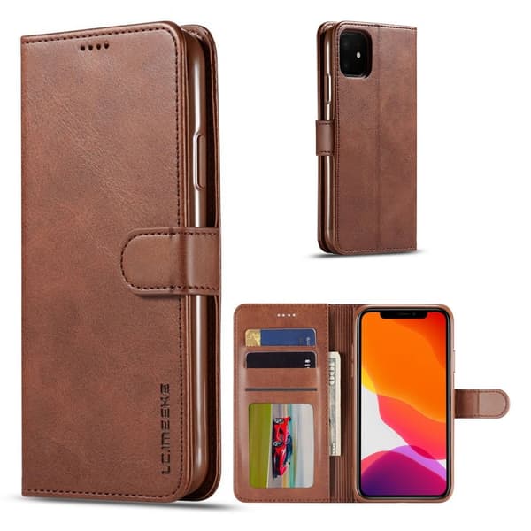 LC.IMEEKE iPhone 11 flip etui - Kaffe