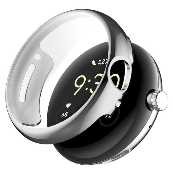 Google Pixel Watch galvanointi kansi näytönsuojalla - Hopea