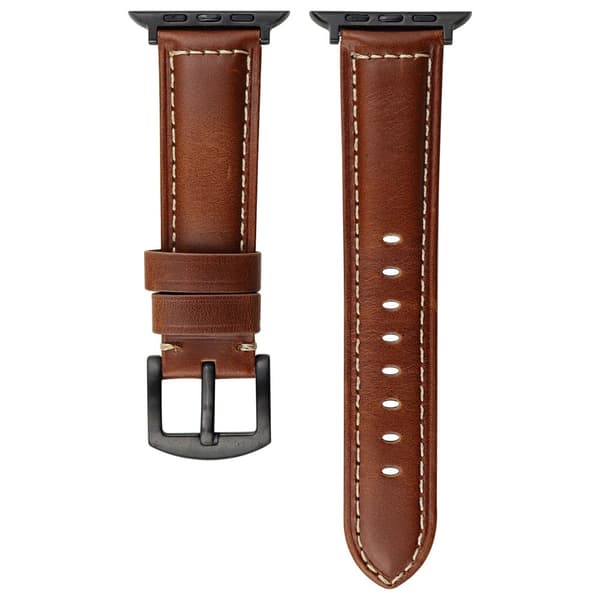 Urrem Apple Watch Series 10 42mm Ægte okselæderrem - Brun