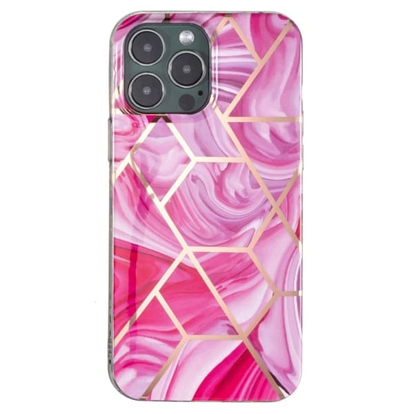 Marble iPhone 13 Pro Etui - Red Rhombus