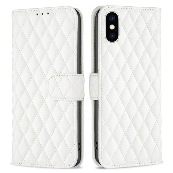 Matt iPhone Xs Max fodral med rombmönster - Vit