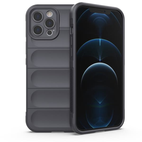 Mjukt greppformat iPhone 12 Pro Max skal - Silver/Grå