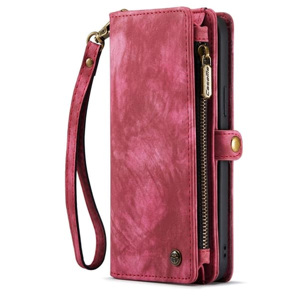CaseMe iPhone 14 Plus Zipper Lompakko - Punainen