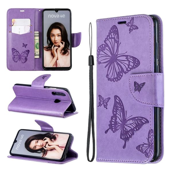 Butterfly Huawei P30 Lite etui - Lilla