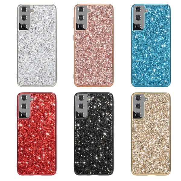 Glitter Samsung Galaxy S23 Etui - Blå