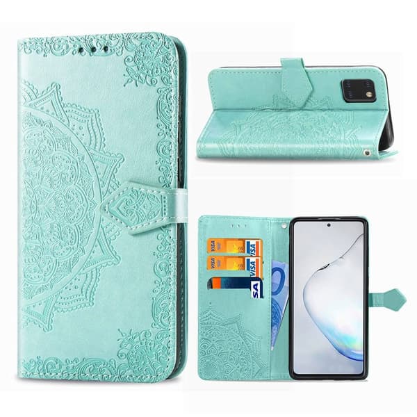 Mandala Samsung Galaxy Note 10 Lite Flip kotelot - Vihreä