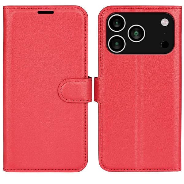 Classic iPhone 17 Pro Max flip etui - Rød