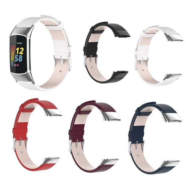 Fitbit Charge 5 klockarmband i äkta läder - Mörkblå
