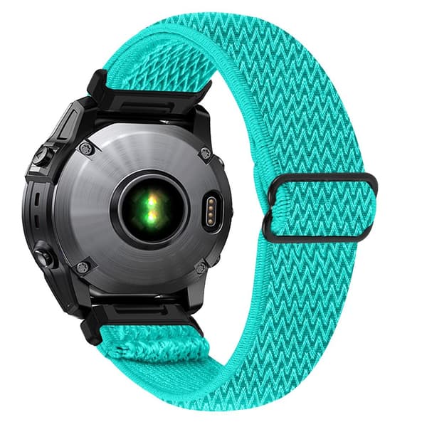 Urrem til Garmin Fenix 8 47 mm elastisk nylonrem med sort forbindelsesstykke - Mint Grøn
