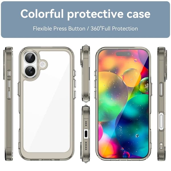 iPhone 17 älykäs akryylikansi - Läpinäkyvä Harmaa