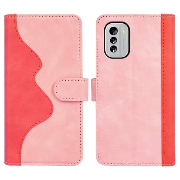 Tofarget lærdeksel for Nokia G60 - Rosa