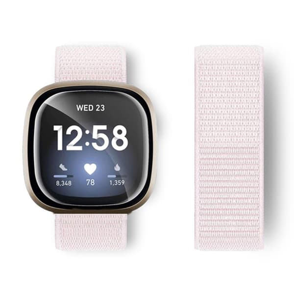 Fitbit Sense / Versa 3 nylonrem - Pärla Rosa