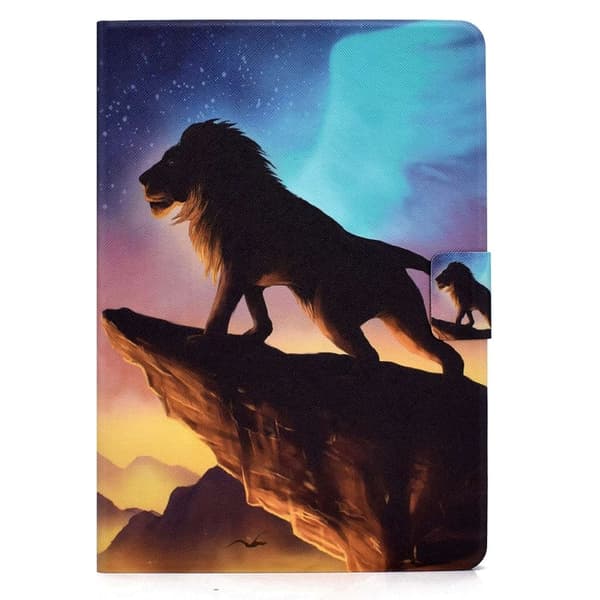 Amazon Fire 7 (2022) viileä kuvio nahkakotelo - Leijona