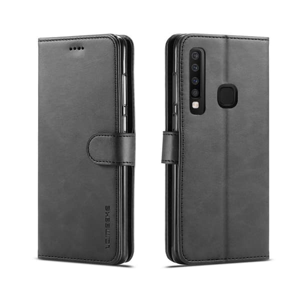 LC.IMEEKE Samsung Galaxy A9 (2018) tegnebogsstil læder flip etui - Sort