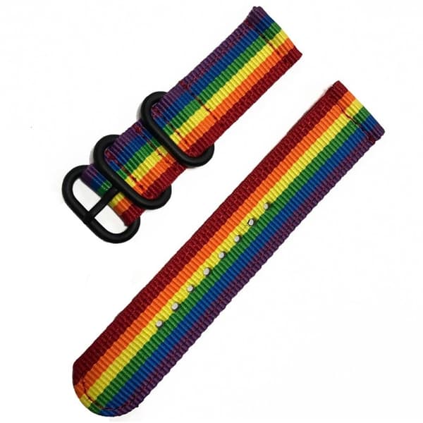 22 mm universal nylonrem - Regnbue