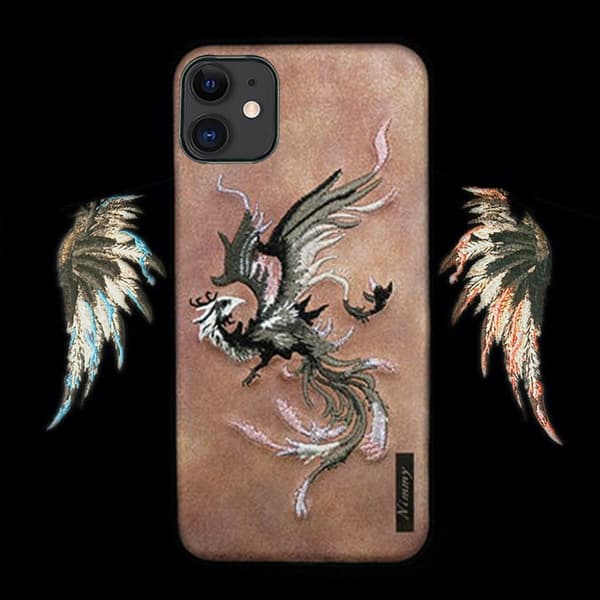 Nimmy Drage iPhone 11 Deksel Brodert - Rosa