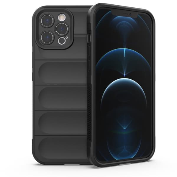 Mjukt greppformat iPhone 12 Pro Max skal - Svart