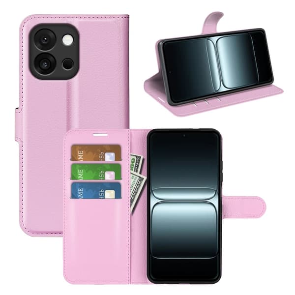 Klassisk OnePlus 13T flip etui - Lyserød