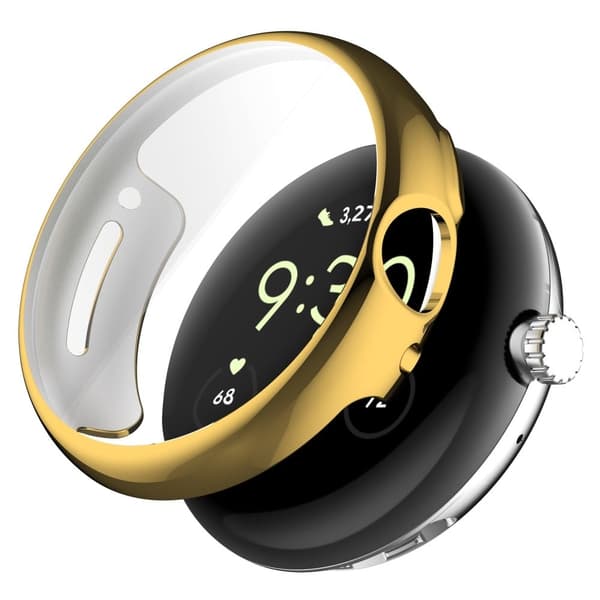 Google Pixel Watch galvaniseringsdeksel med skjermbeskytter - Gull