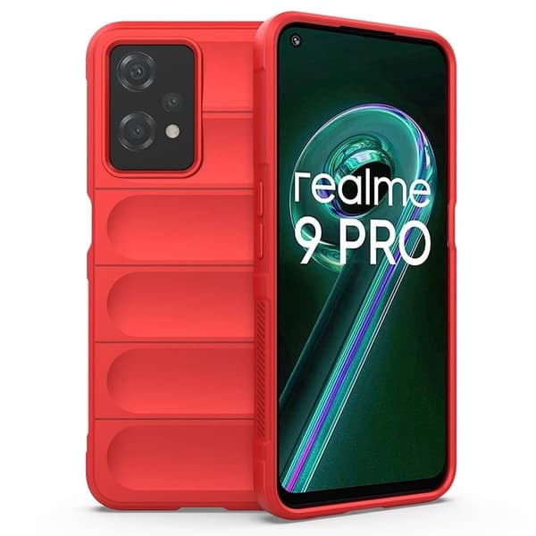 Blødt grebsformet cover til Realme 9 Pro - Rød